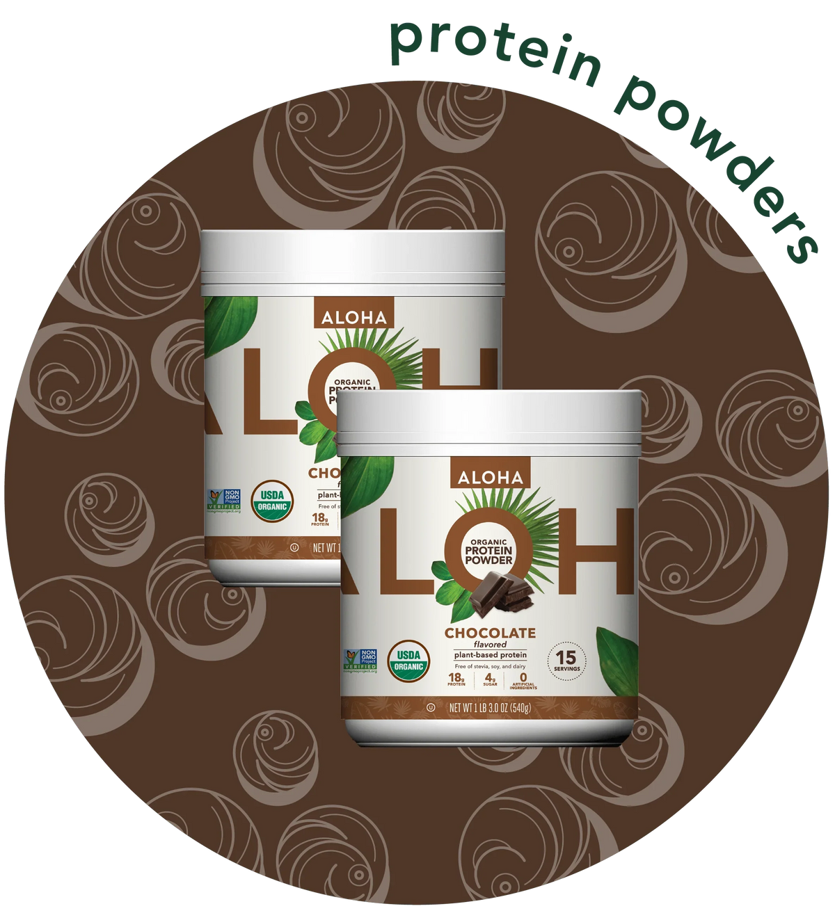 Two Canisters of Chocolate Protein Powder